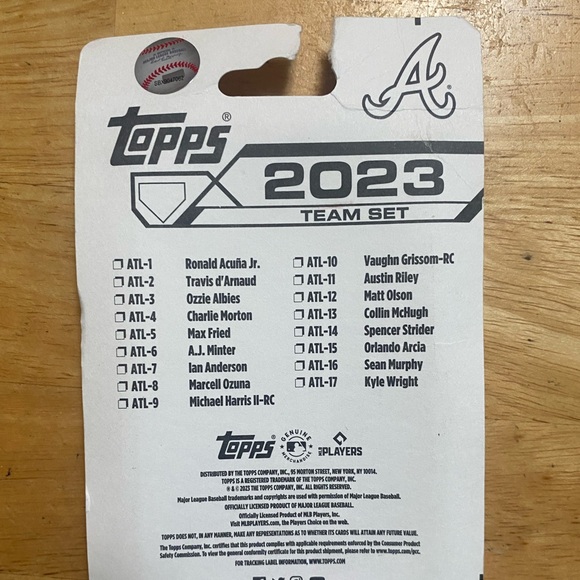 Atlanta Braves 2023 Topps Factory Sealed 17 Card Team Set Baseball Limited - Picture 4 of 5
